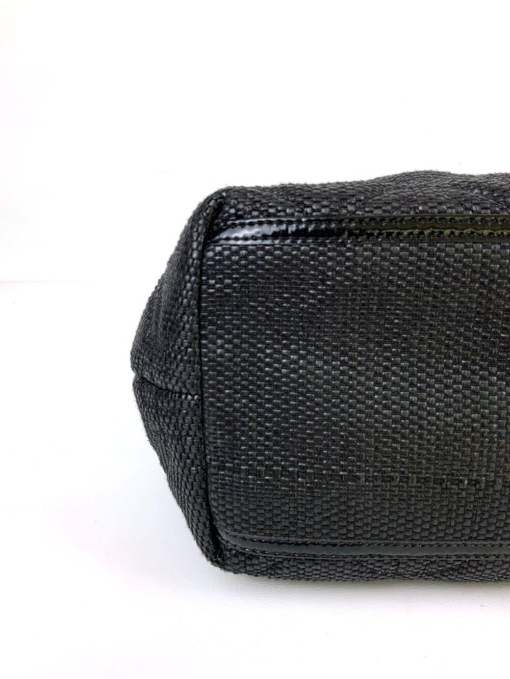 Kate Spade New York Black Quilted Woven Straw Satchel Hand Bag - Picture 8 of 16